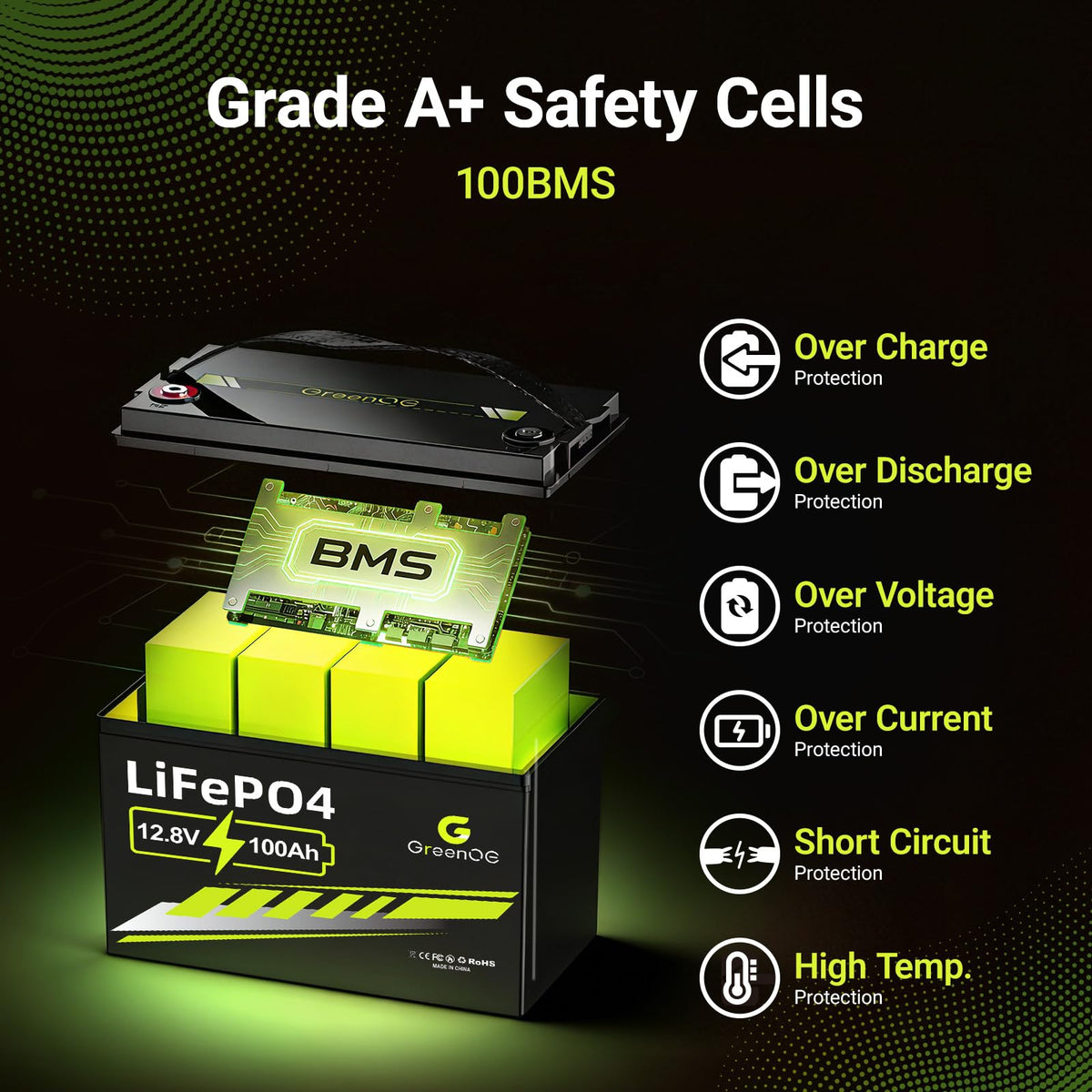 12V 100Ah LiFePO4 Deep Cycle Battery N134
