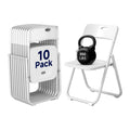 White Plastic Folding Chairs, 10 Pack N7375