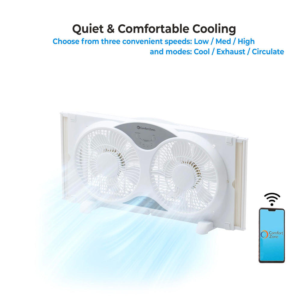 9-Inch Smart WiFi Twin Window Fan with App & Voice Control E8523