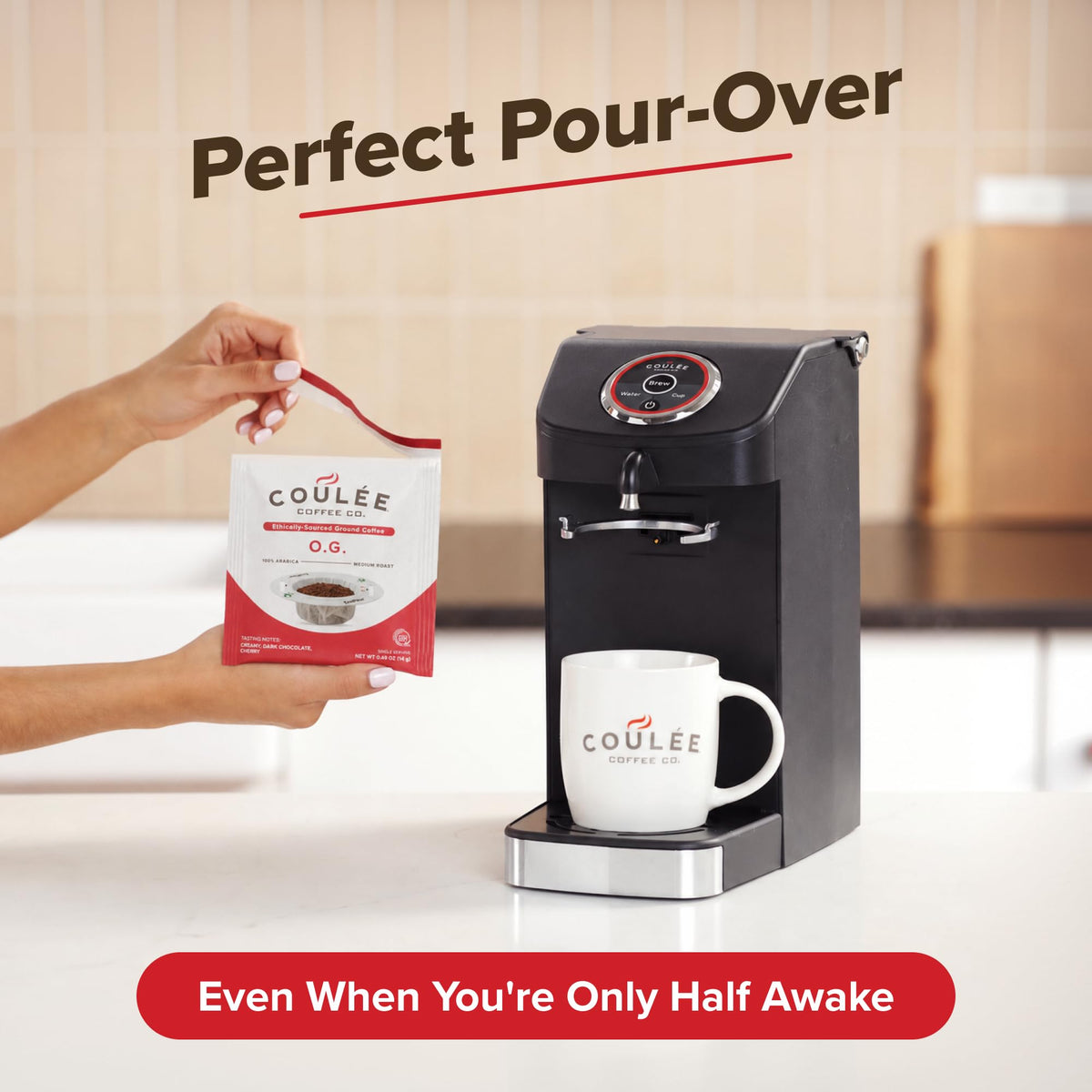 Single Serve Pour Over Coffee Maker Stainless Steel Black N2194