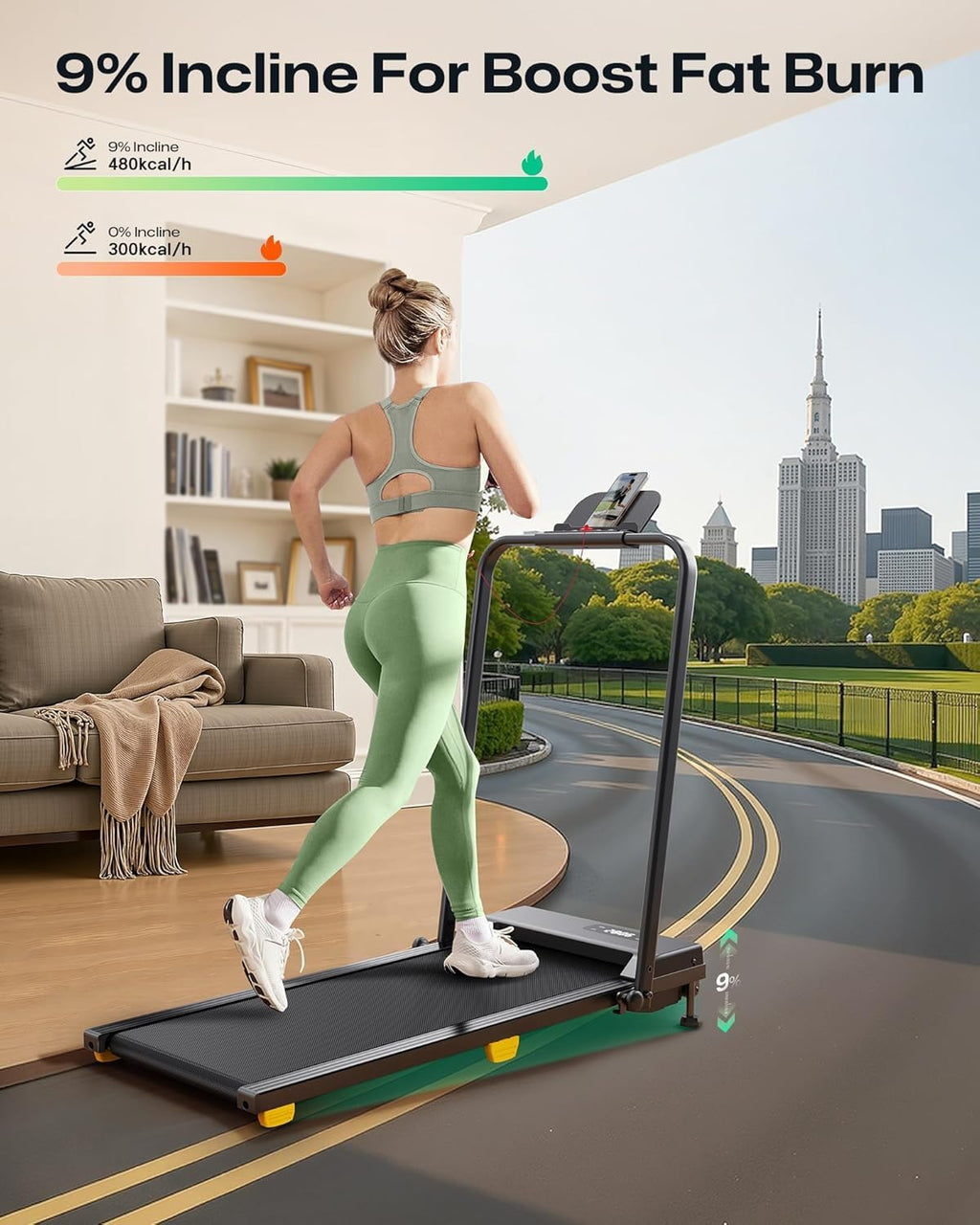 Manual Incline 2.5HP Portable Walking Treadmill L965