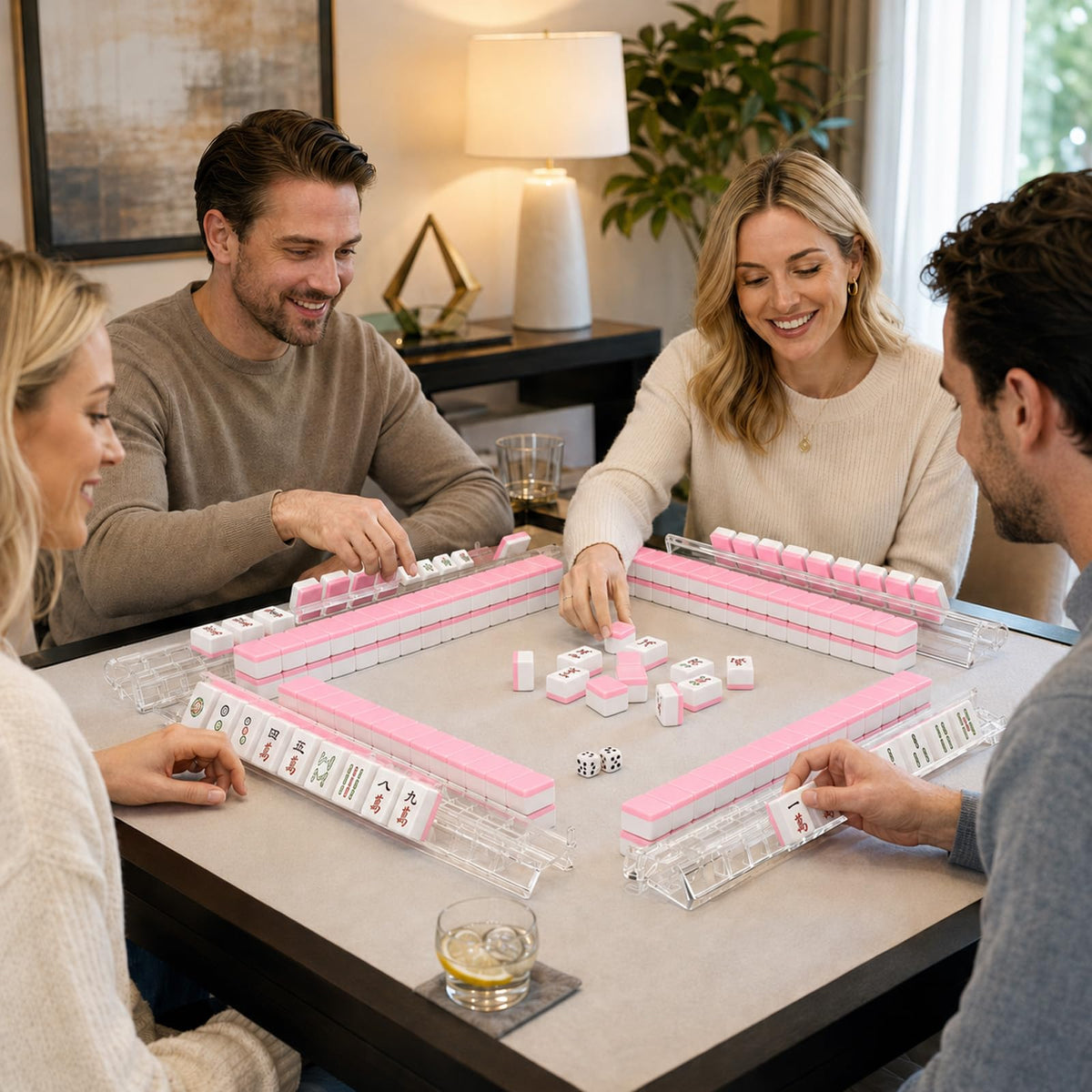 Clear Mahjong Racks with Pushers 4-Pack P28174