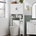 Wooden Over The Toilet Storage Cabinet with Barn Door H529414