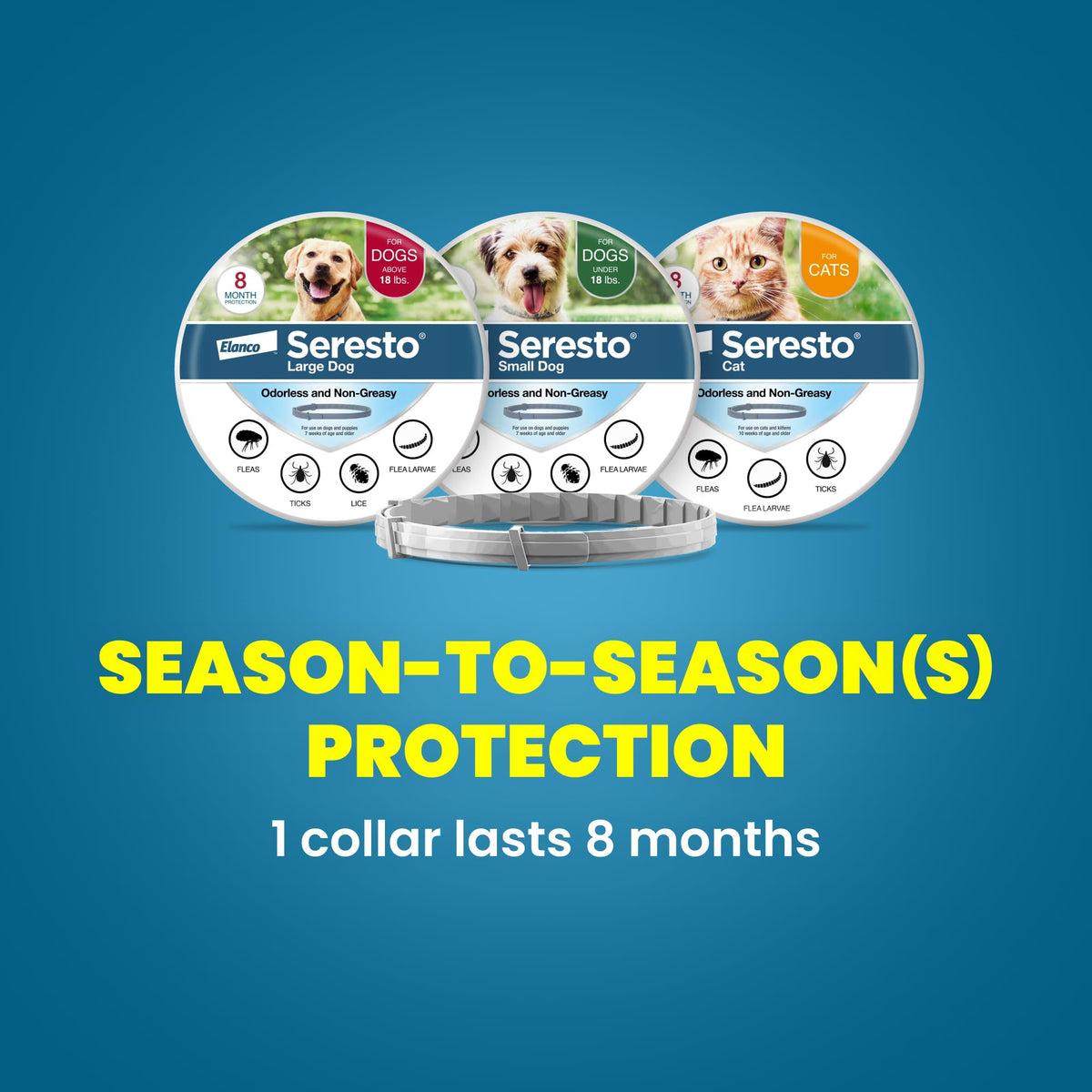 Flea & Tick Treatment & Prevention Collar for Dogs Under 18 lbs Y9090