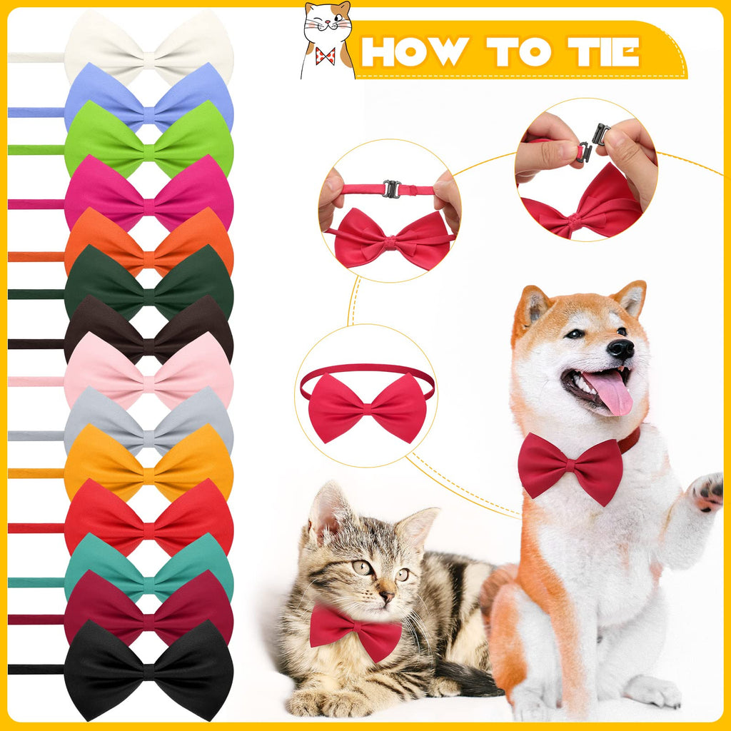 120 Pcs Dog Bow Ties with Adjustable Collar B924274