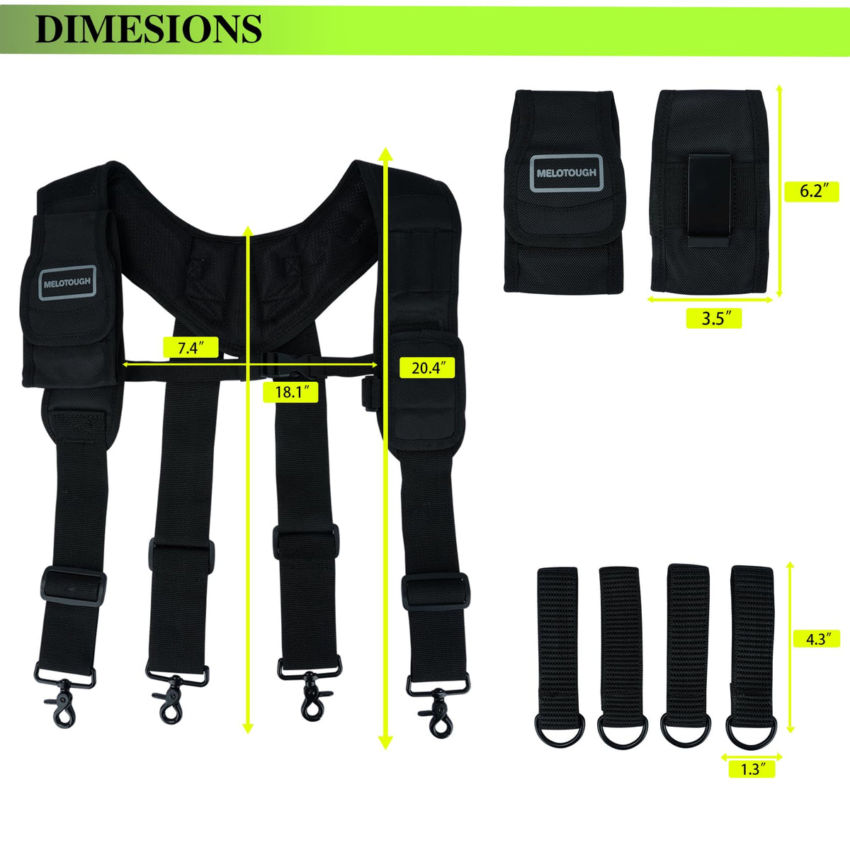Magnetic Tool Belt Suspenders with Magnetic Wristband H523054