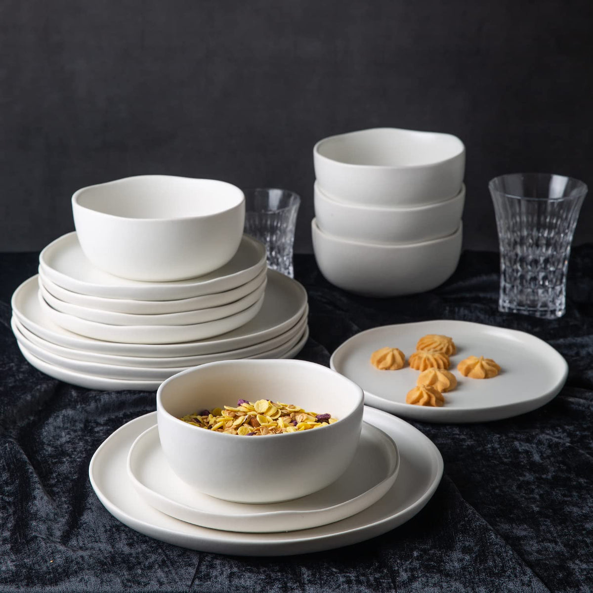 28oz Stoneware Cereal Bowls Set of 4 Matte White G766164