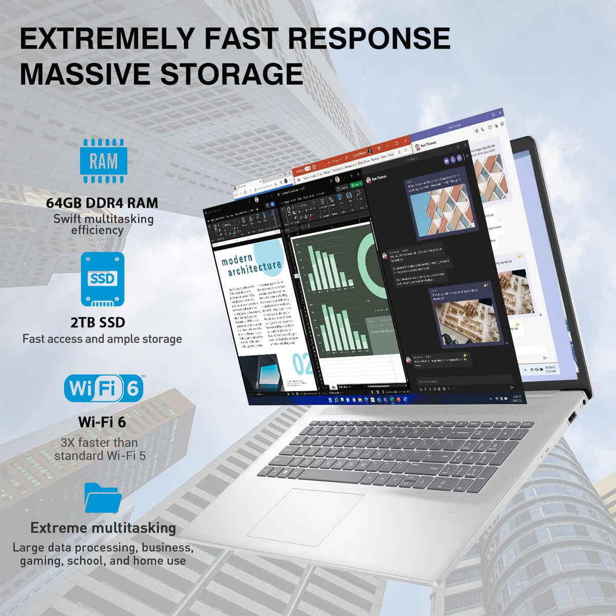 17.3 Inch Touchscreen Laptop Intel i7 Windows 11 Pro 64GB RAM 2TB SSD M653754