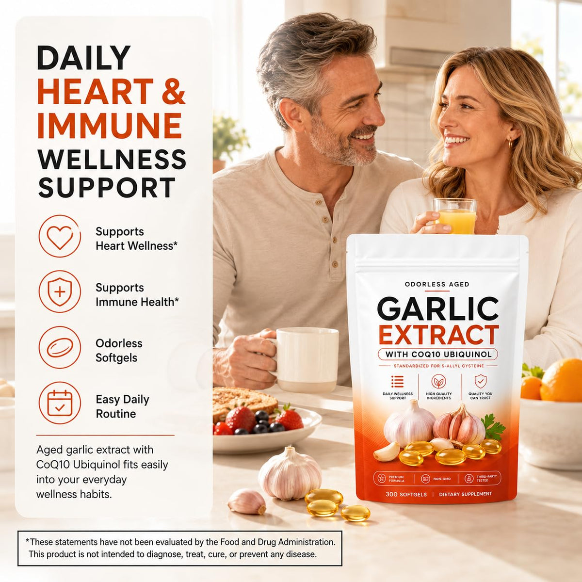 7500mg Odorless Aged Garlic Extract Softgels E87138