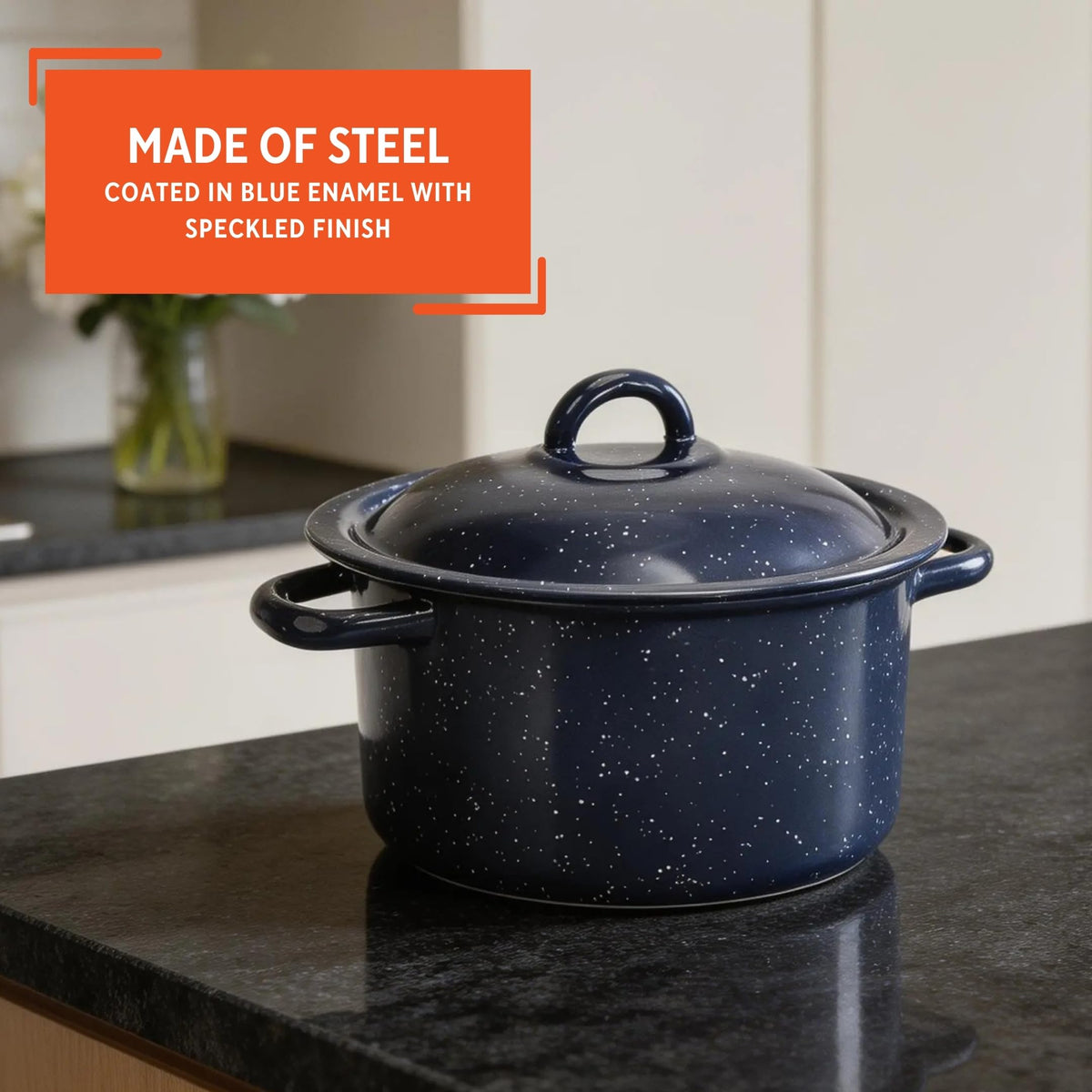 6 Qt Enamel Stock Pot V3087