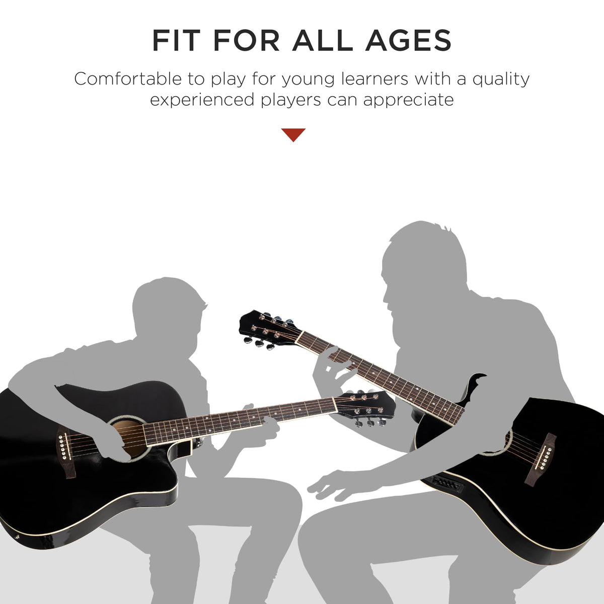 41in All Wood Cutaway Acoustic Electric Guitar Starter Set L680