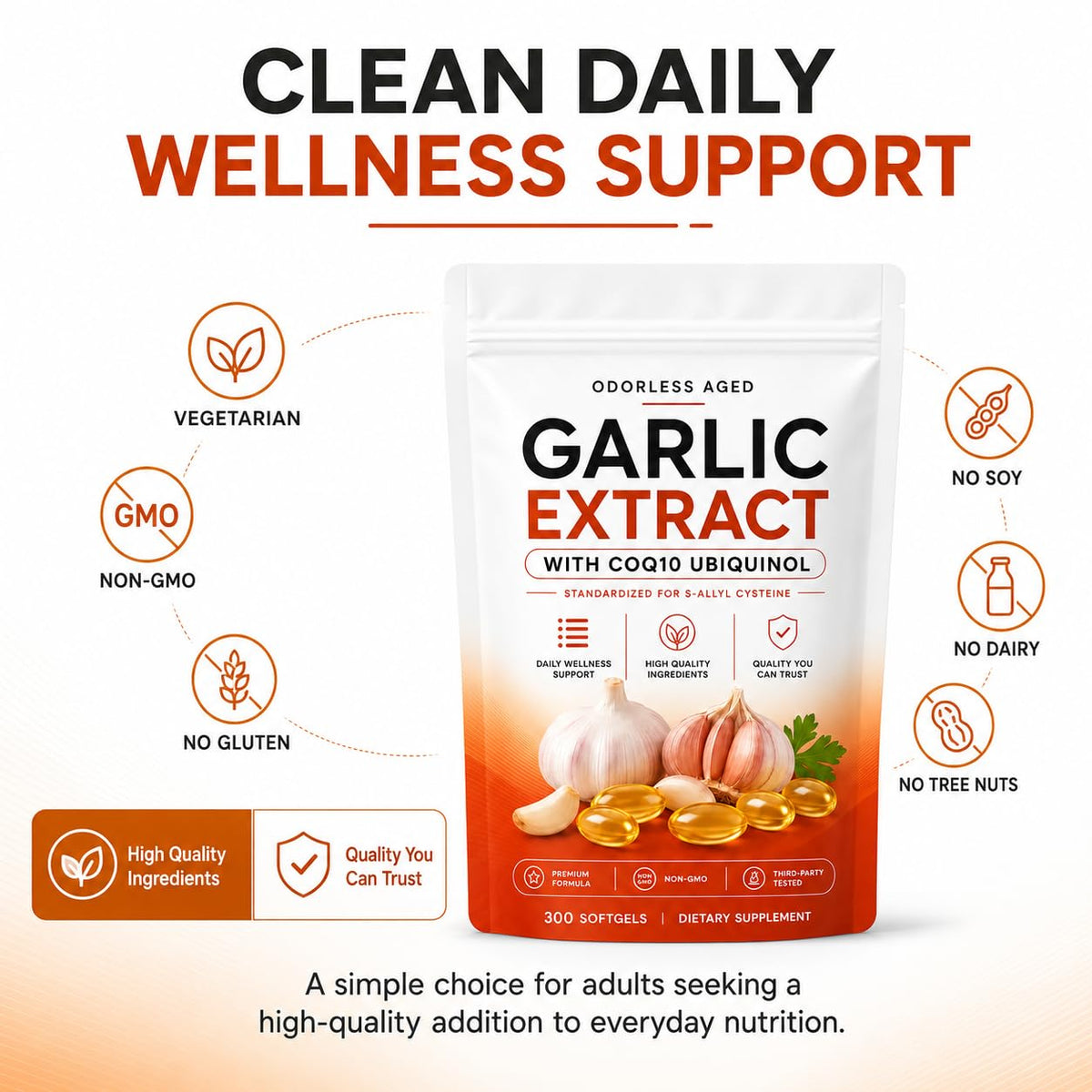 7500mg Odorless Aged Garlic Extract Softgels E87138