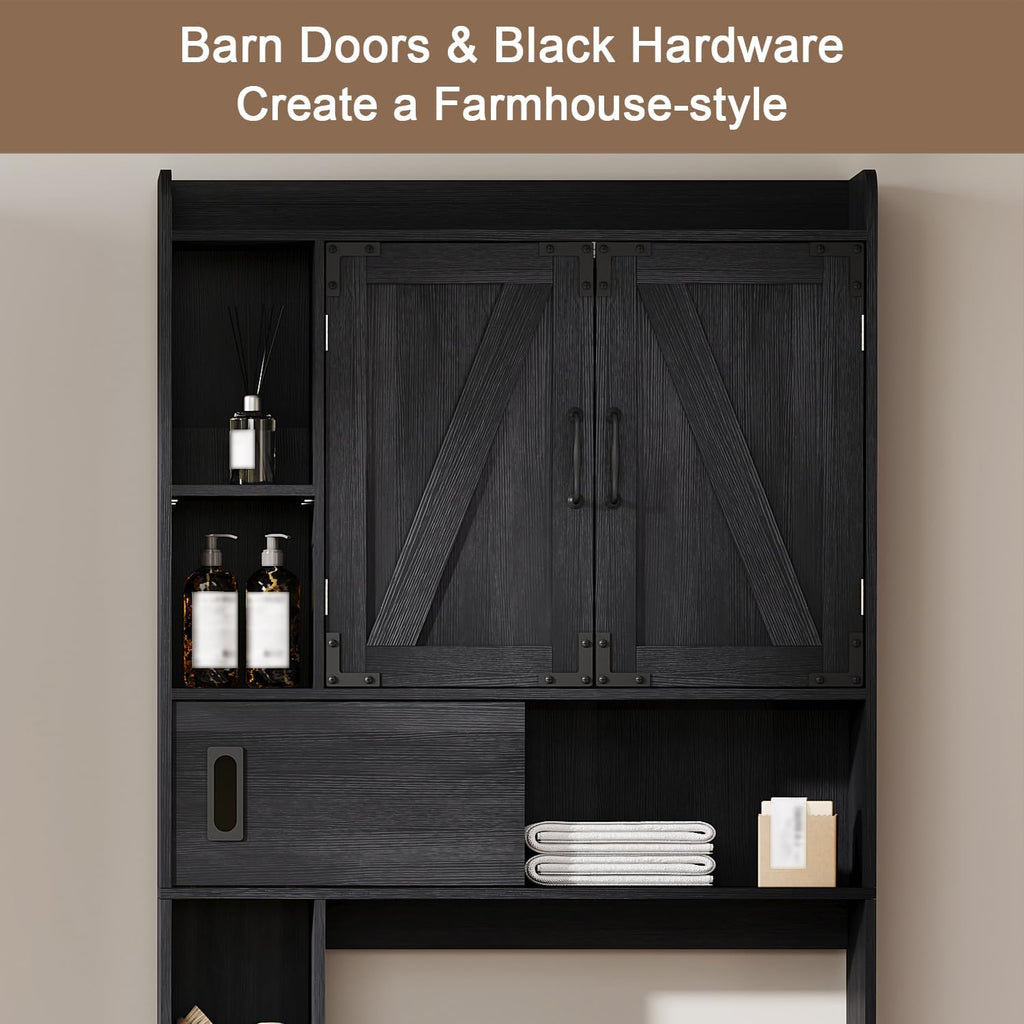 Over The Toilet Storage Cabinet with Sliding Door E96363