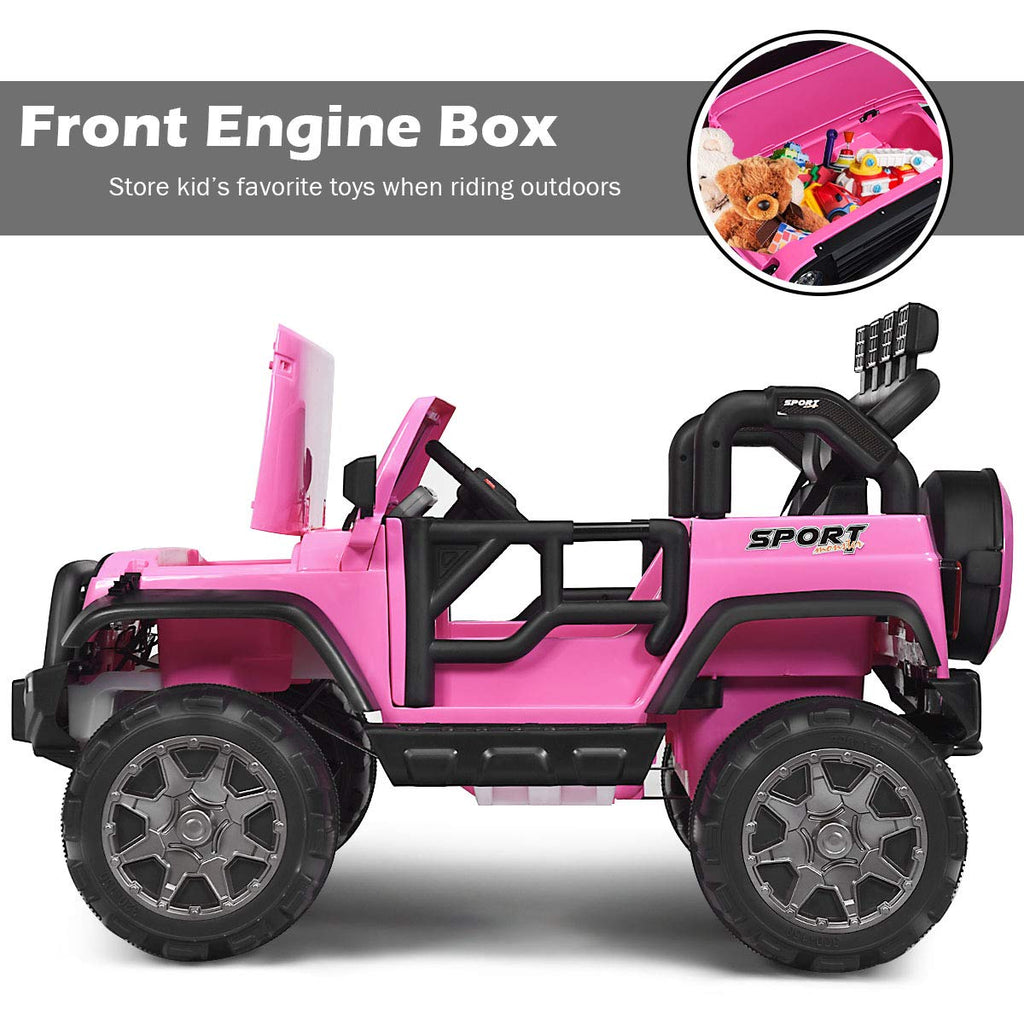 12V Battery Powered Ride on Truck with Remote Control, Pink L3076