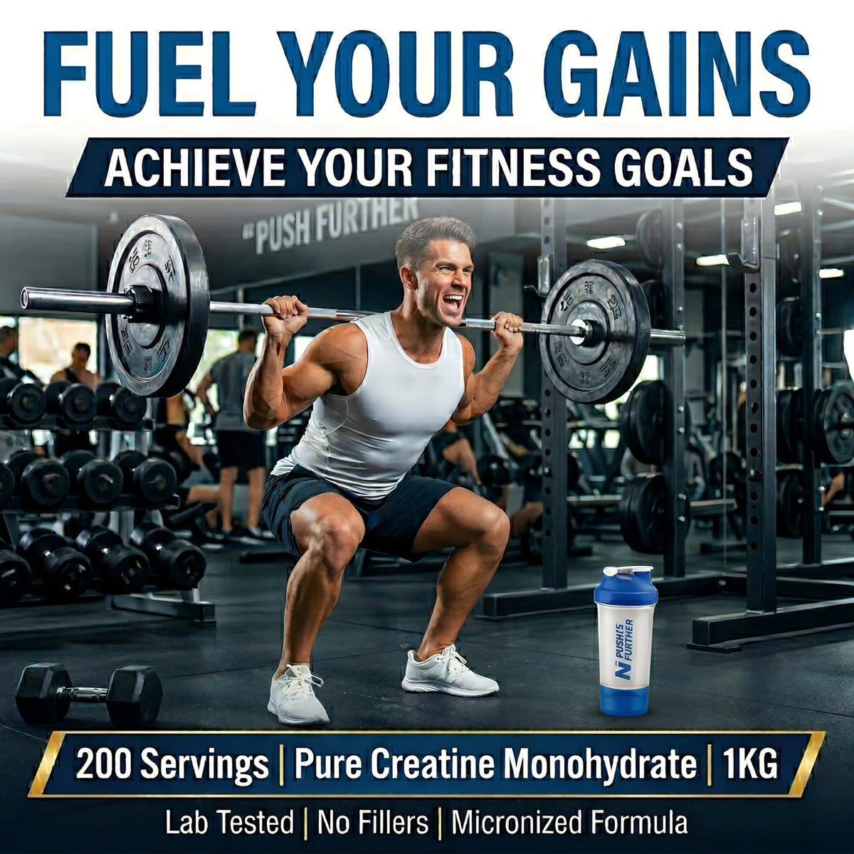 Micronized Creatine Monohydrate Powder Unflavored Gluten-Free 1000g M924