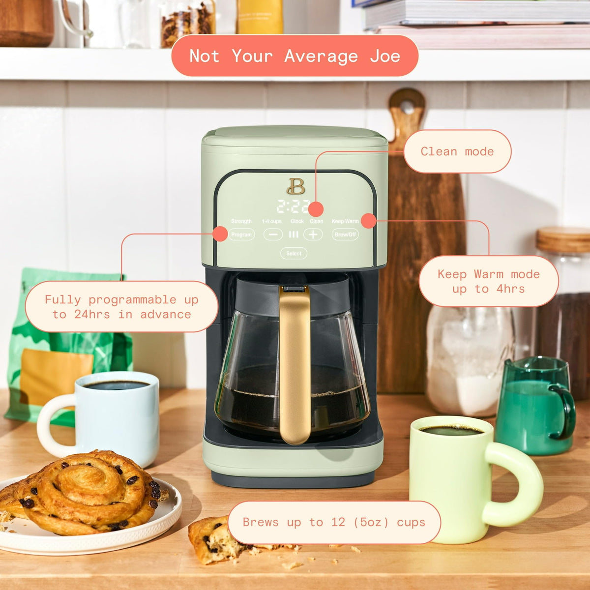 12 Cup Programmable Drip Coffee Maker with Glass Carafe Z7055