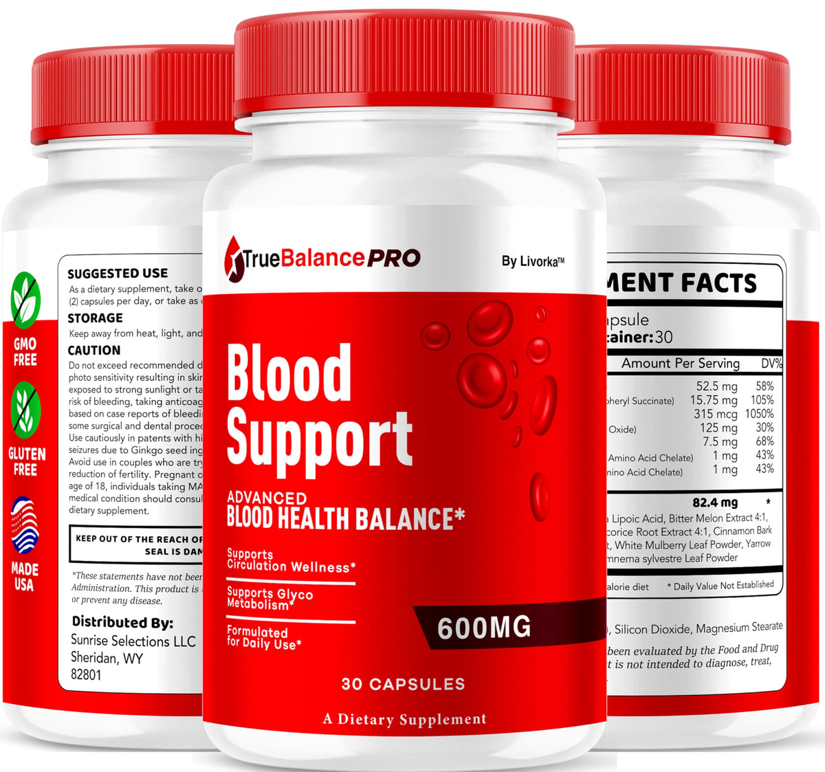 30 Capsules Blood Support Supplement M958825