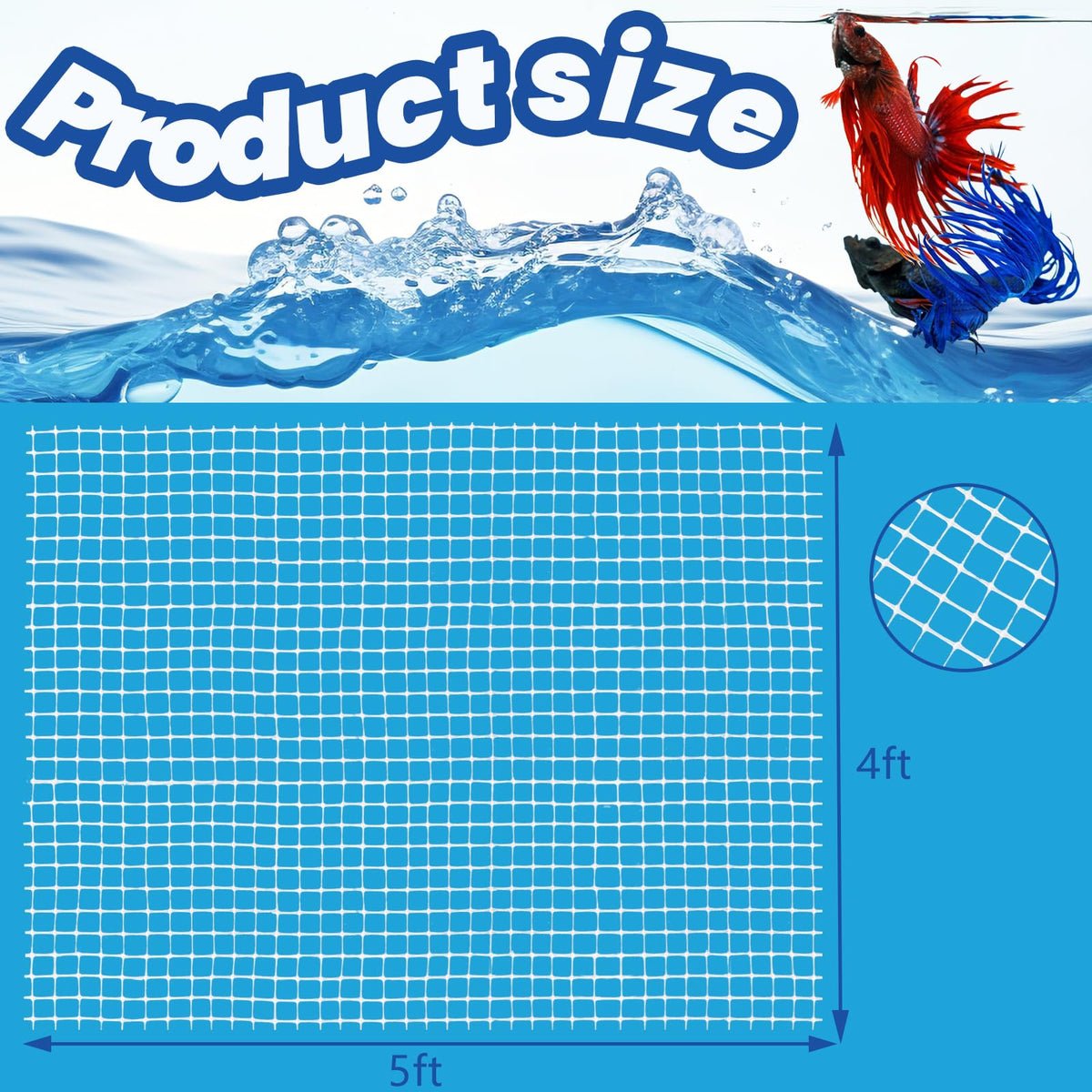 4 x 5 feet Clear Mesh Netting Aquarium Lid A649049
