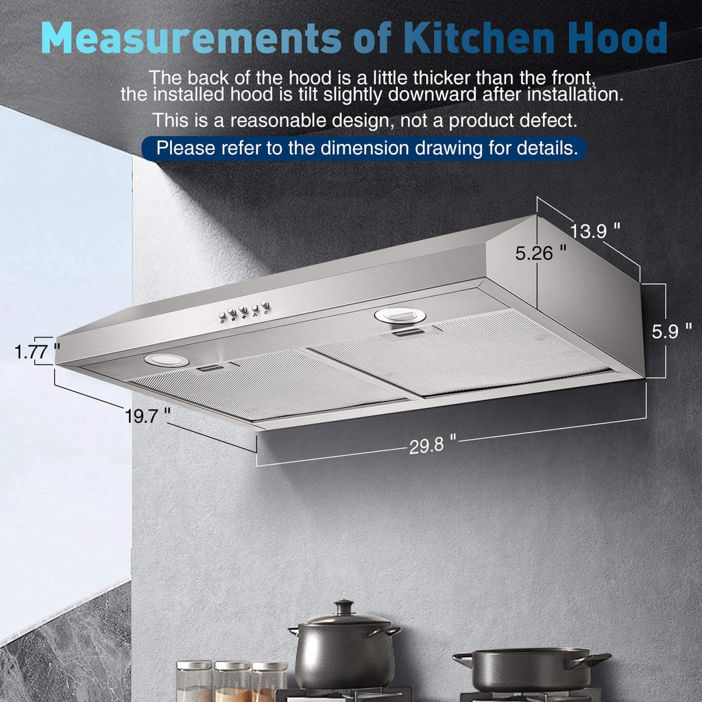 30 inch Stainless Steel Under Cabinet Range Hood J289373