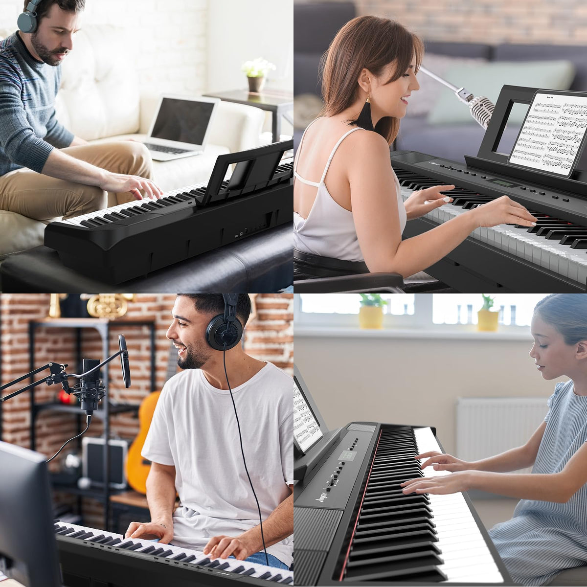 88-Key Weighted Hammer Action Digital Piano E296