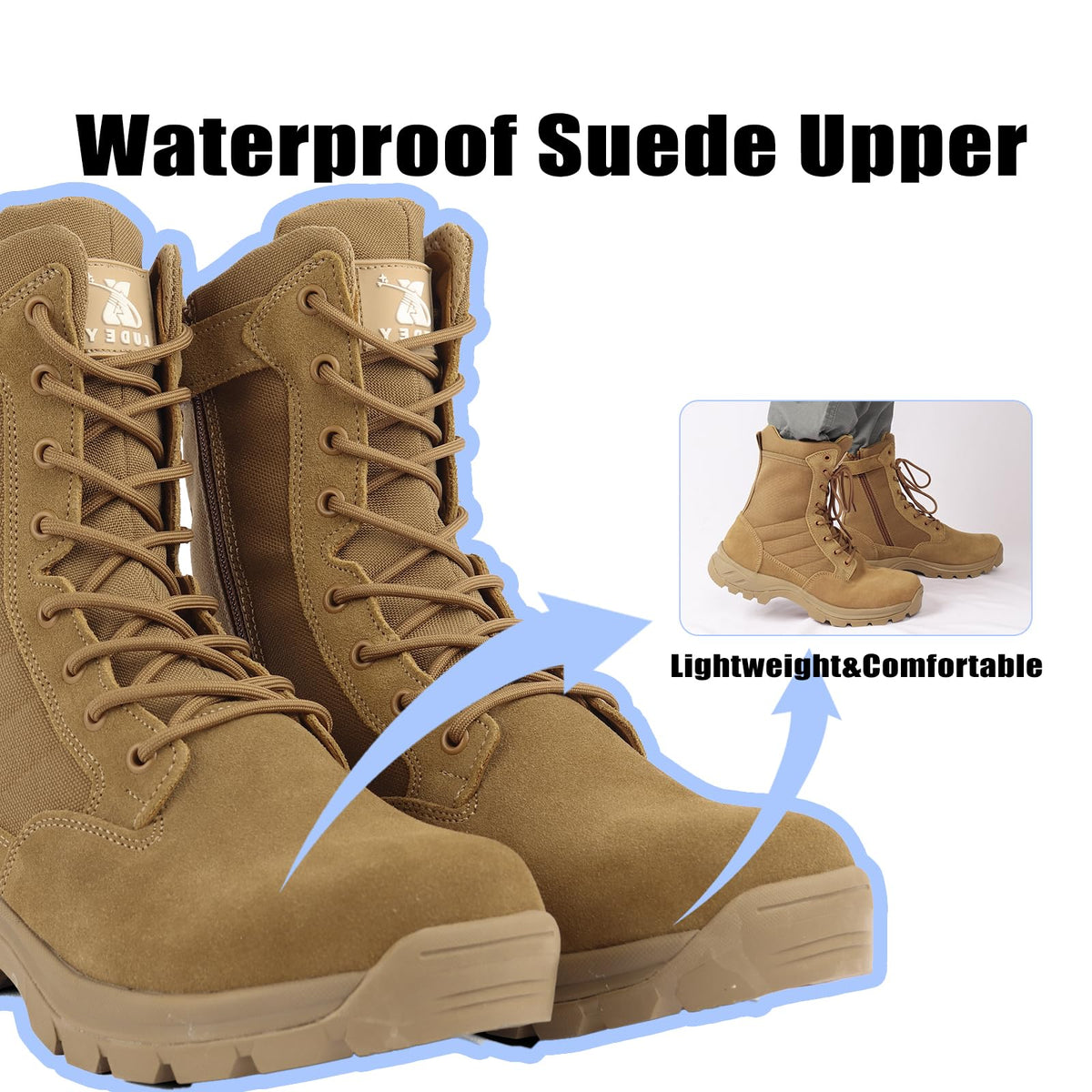 Lightweight Tactical Boots with Side Zipper C603357