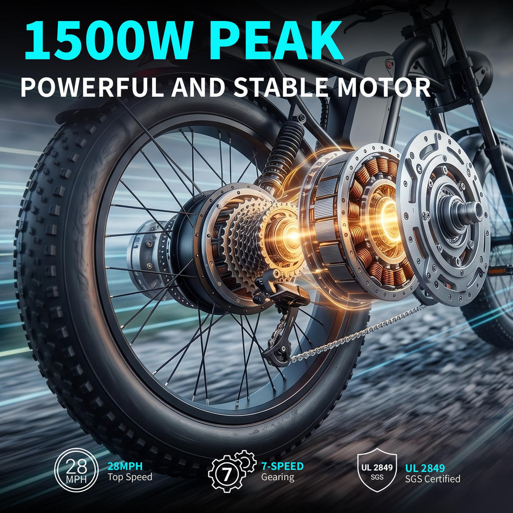 1500W Peak 20" x 4.0" Fat Tire Electric Bike C948784