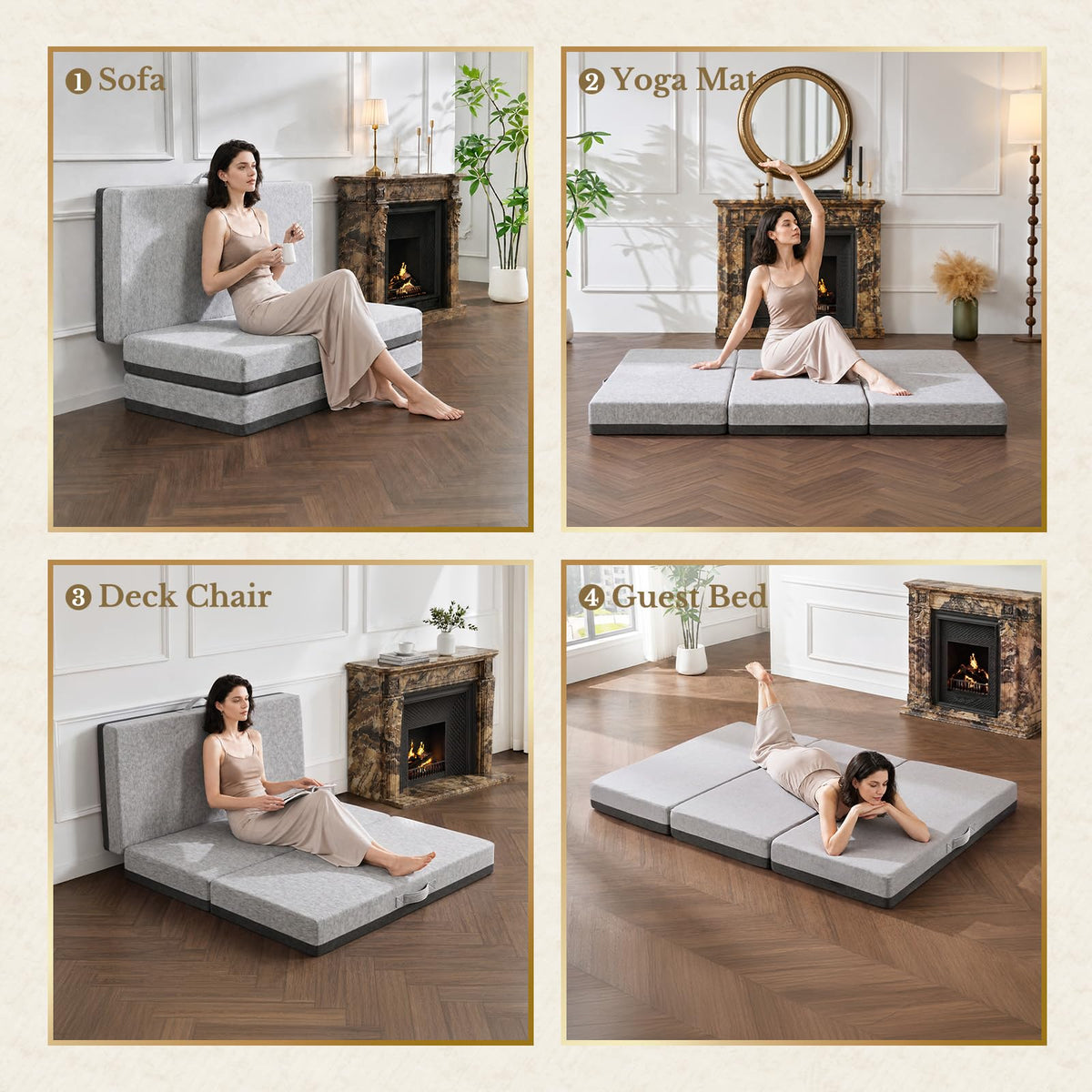 6 Inch Tri-Fold Memory Foam Mattress E36702