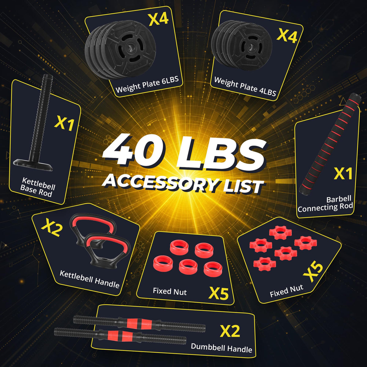 Adjustable Dumbbell Set with Connector U395