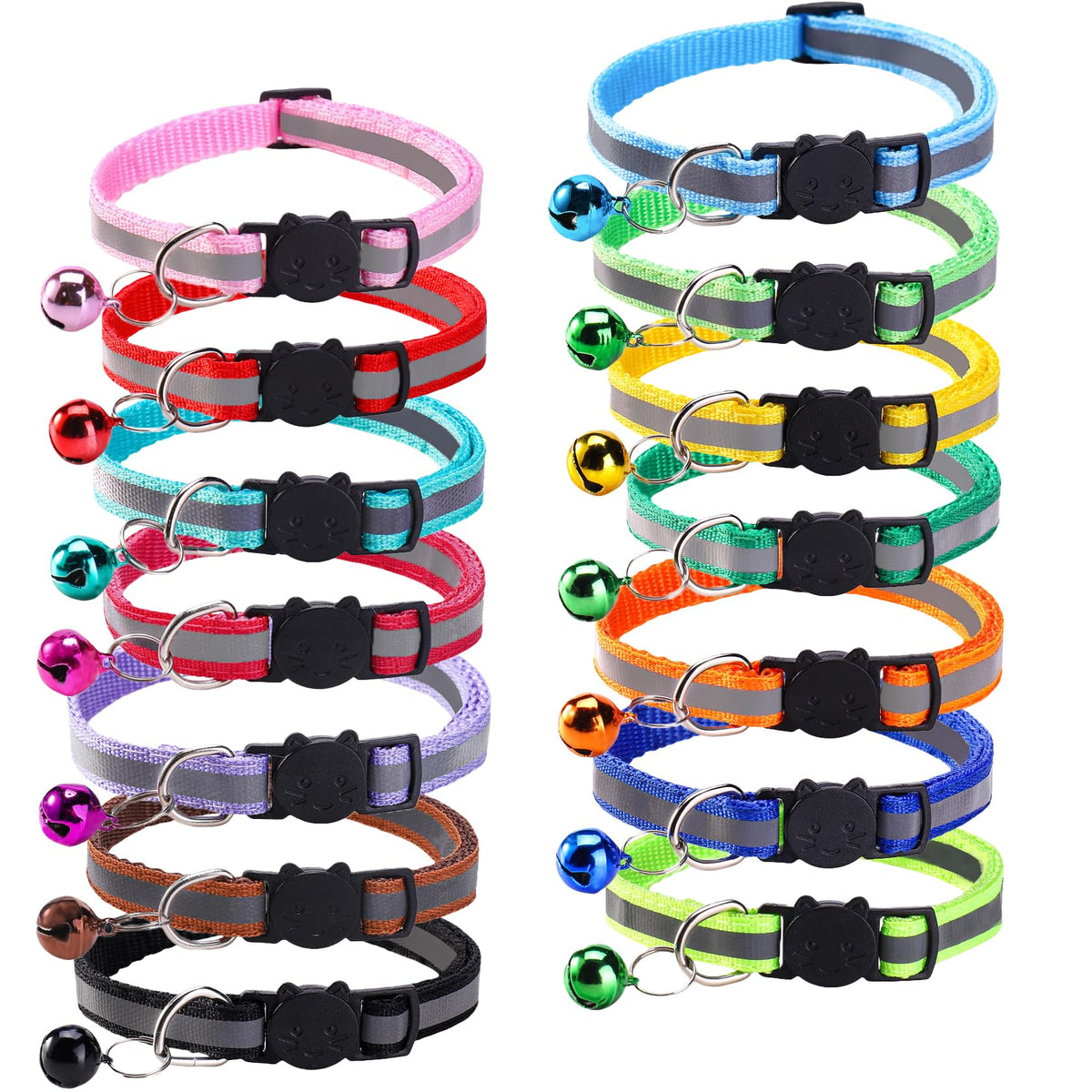 14 Pack Breakaway Cat Collar with Bell Q740