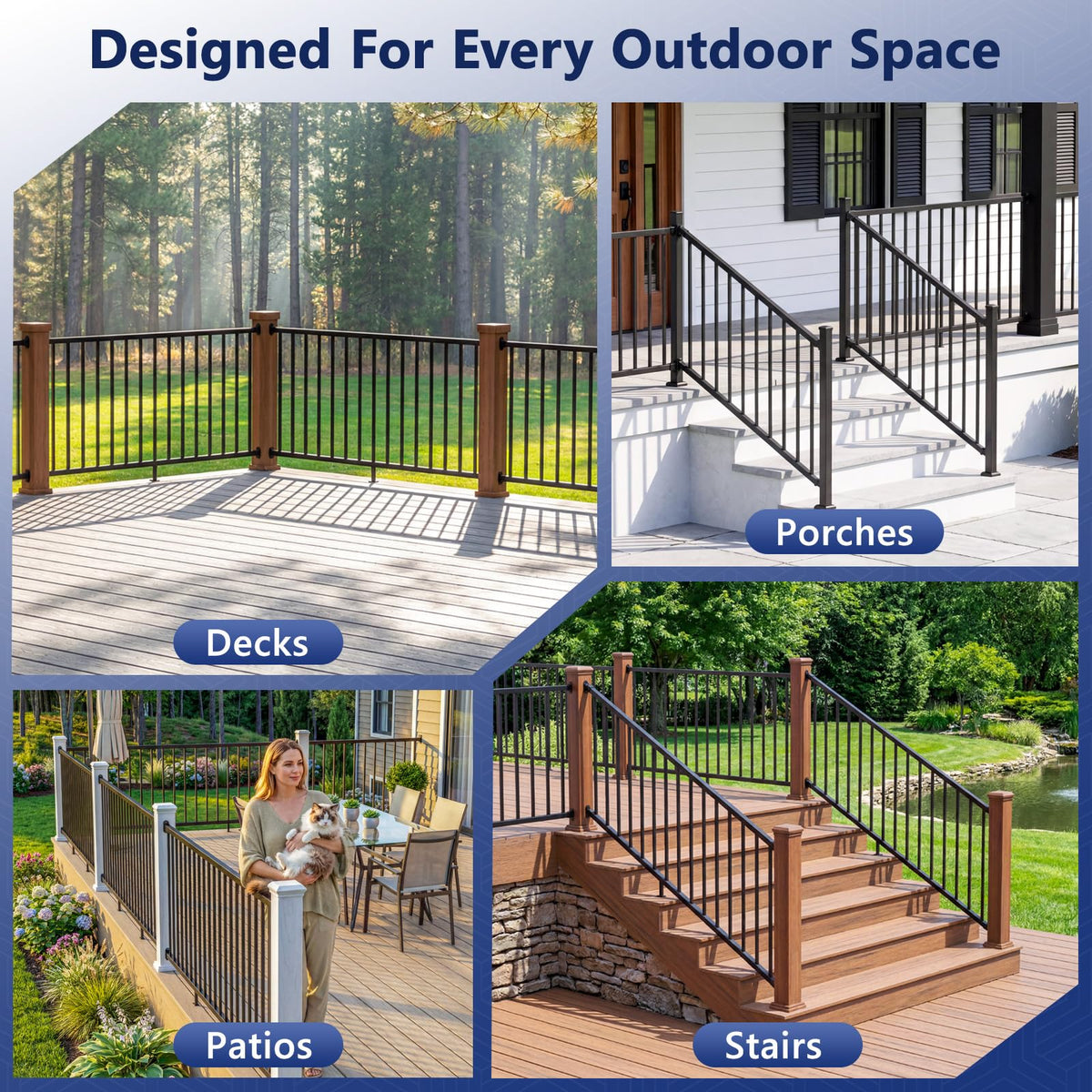 6 ft W Real Aluminum Stair Railing Kit Z182339