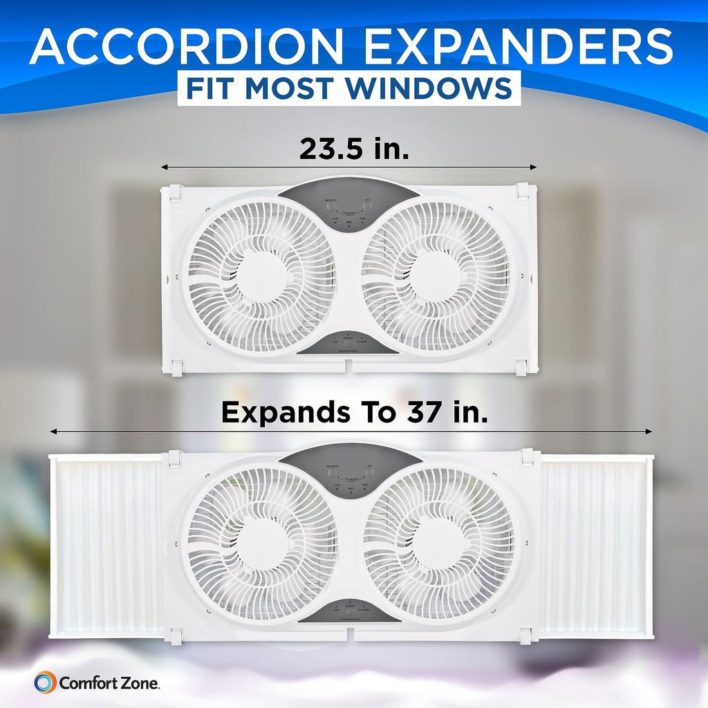 9-Inch Smart WiFi Twin Window Fan with App & Voice Control E8523