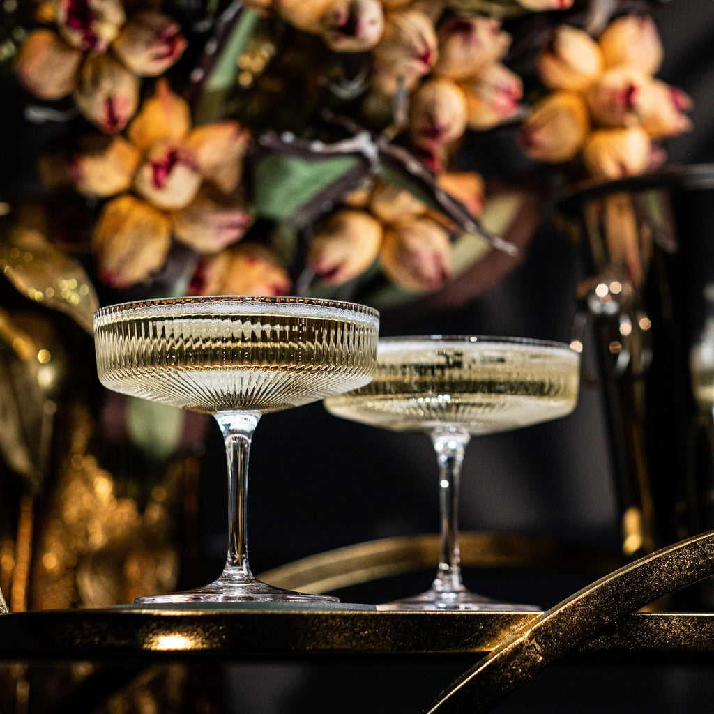 Set of 4 7 oz Coupe Cocktail Glasses with Stems Y374