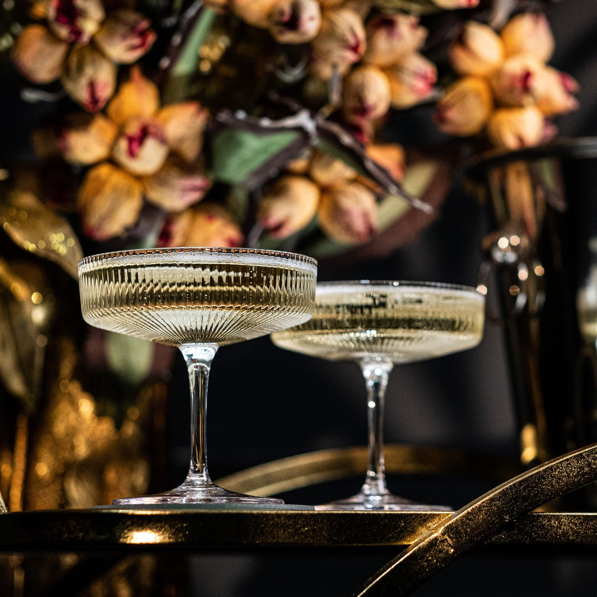 Set of 4 7 oz Coupe Cocktail Glasses with Stems Y374