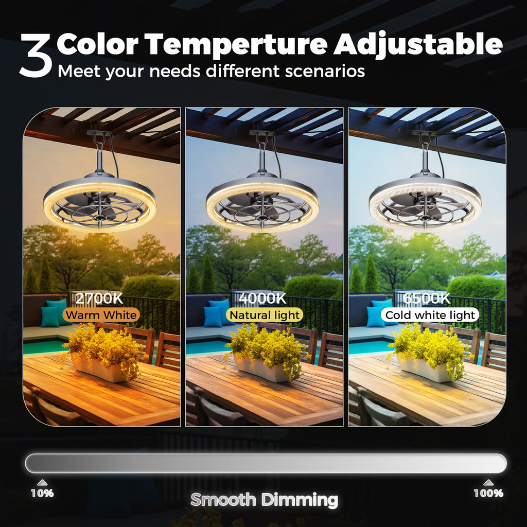 20" Outdoor Ceiling Fan with Light P2367