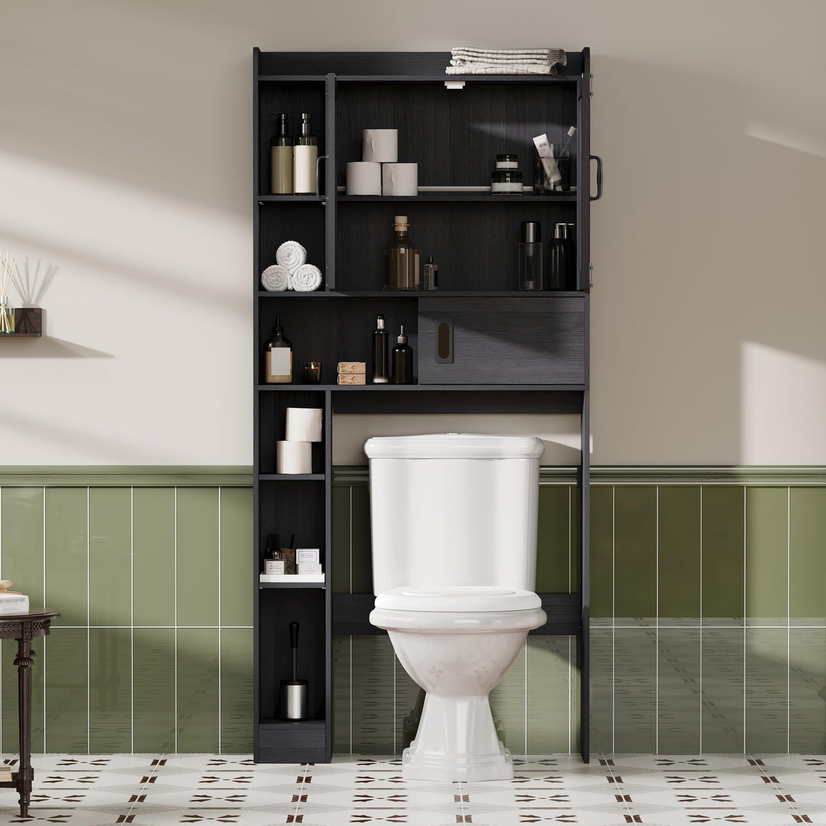 Over The Toilet Storage Cabinet with Sliding Door E96363