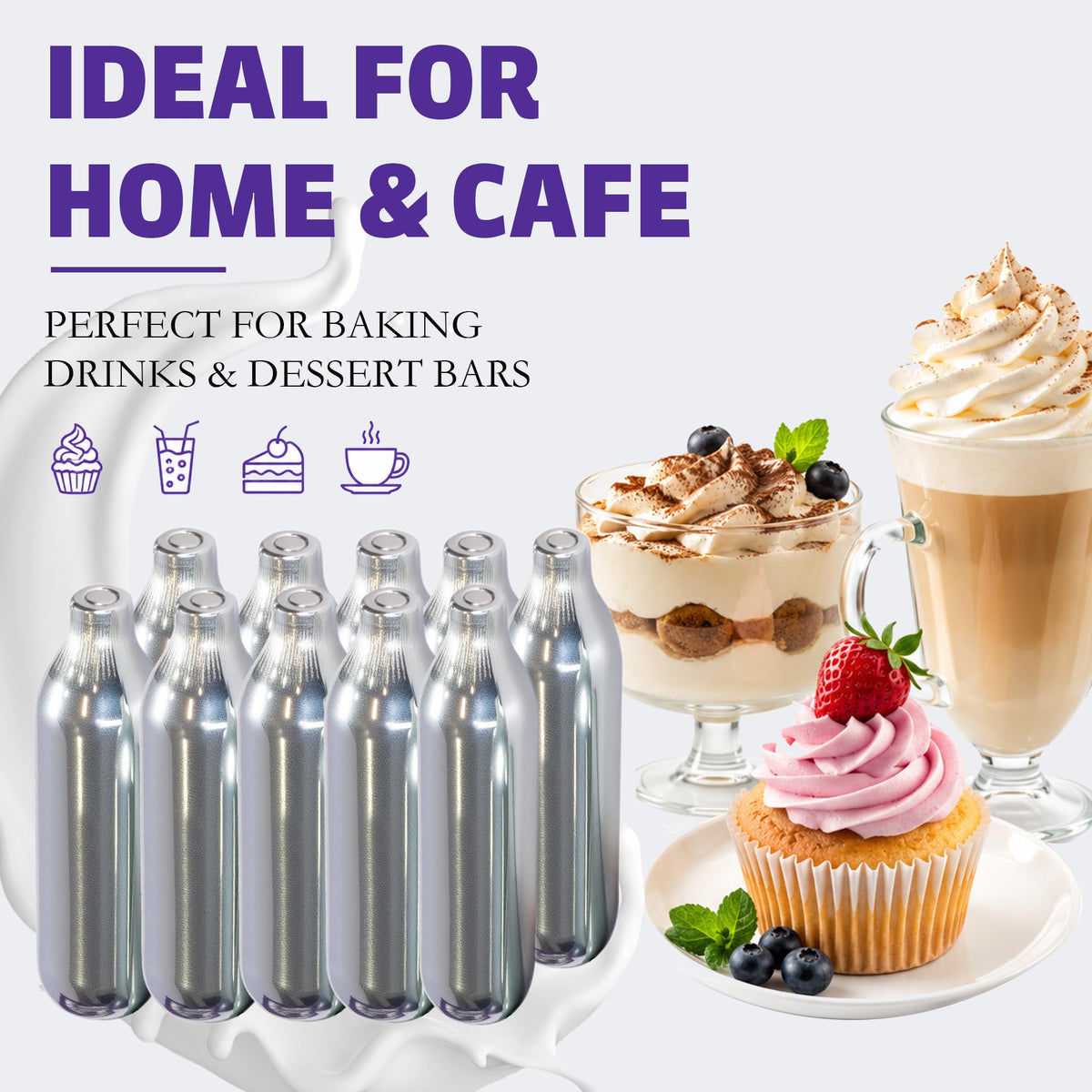Whipped Cream Charger 10-Pack Food Grade I8832