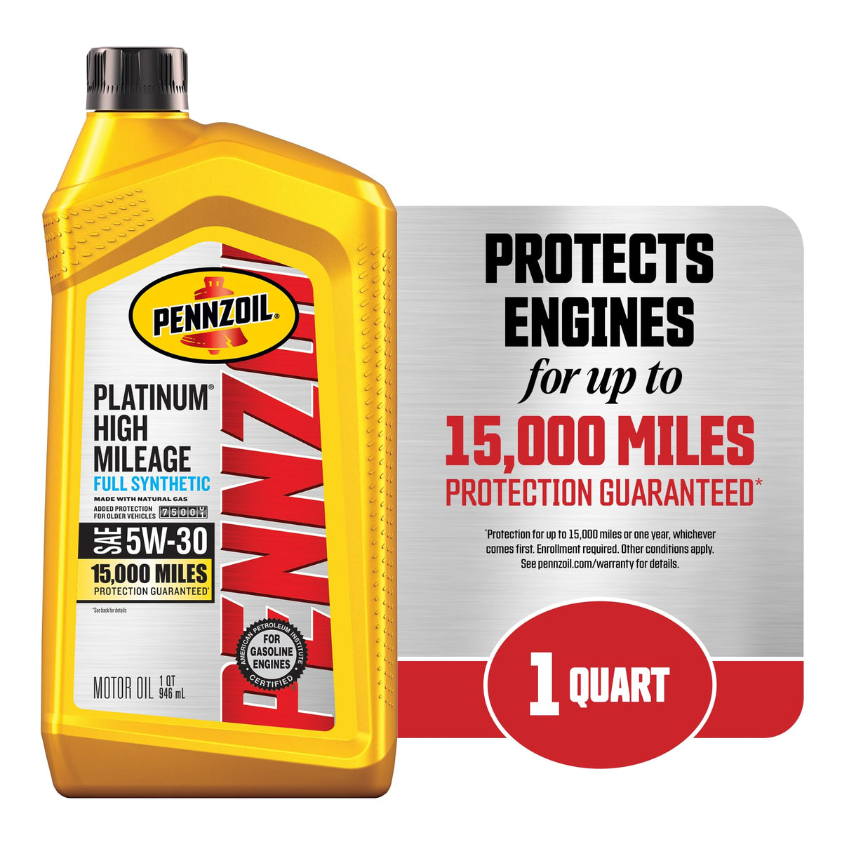 Full Synthetic 5W-30 High Mileage Motor Oil 1-Quart Y425