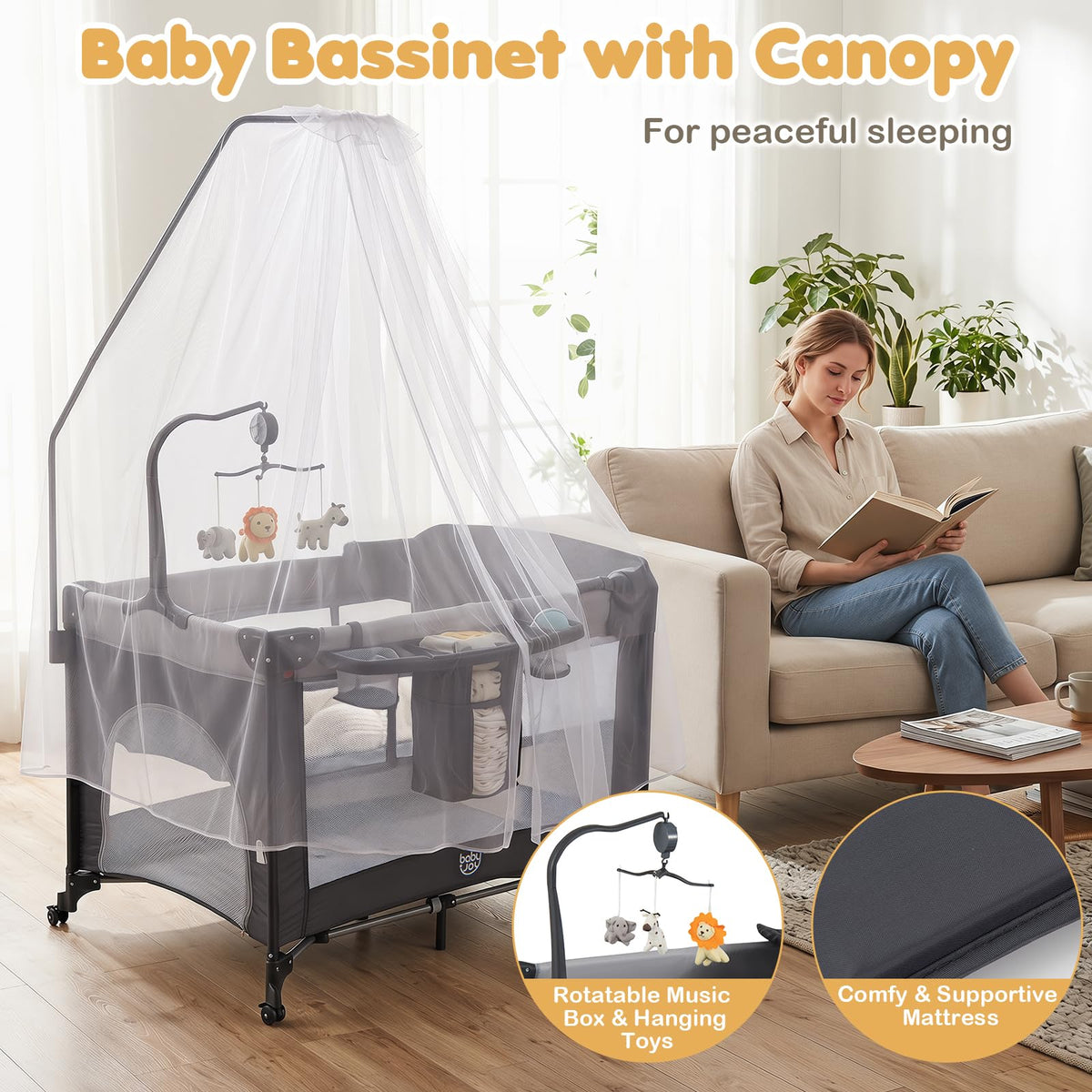 6 in 1 Pack and Play with Bassinet U786611