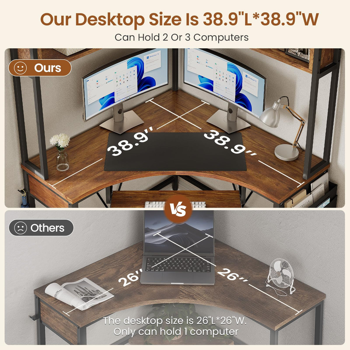 39" Corner Desk with Hutch V62212