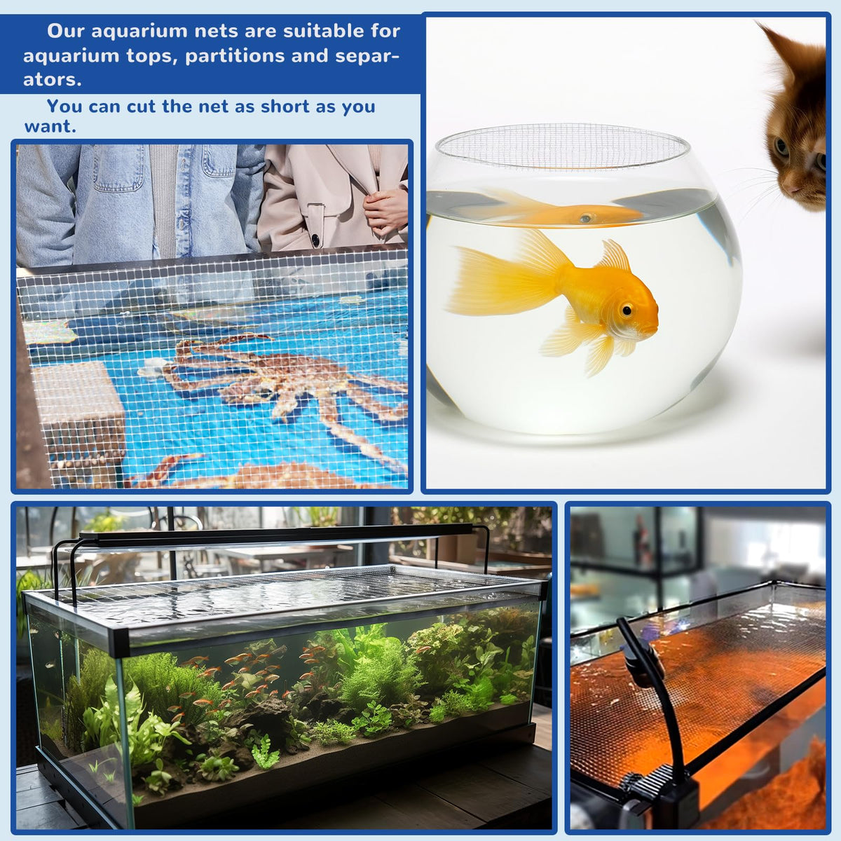 4 x 5 feet Clear Mesh Netting Aquarium Lid A649049