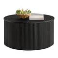 Black Fluted Round Coffee Table N4341