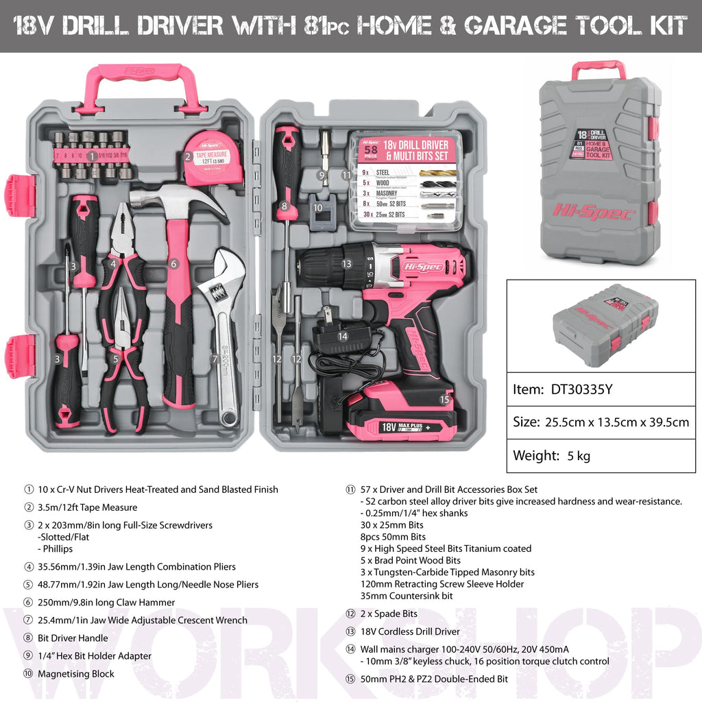 18V Cordless Drill Tool Set Z146212