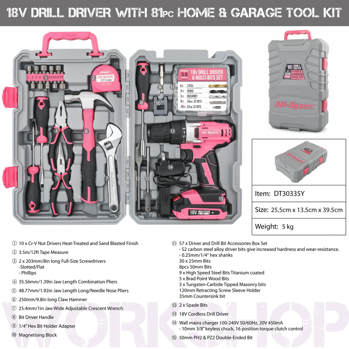 18V Cordless Drill Tool Set Z146212