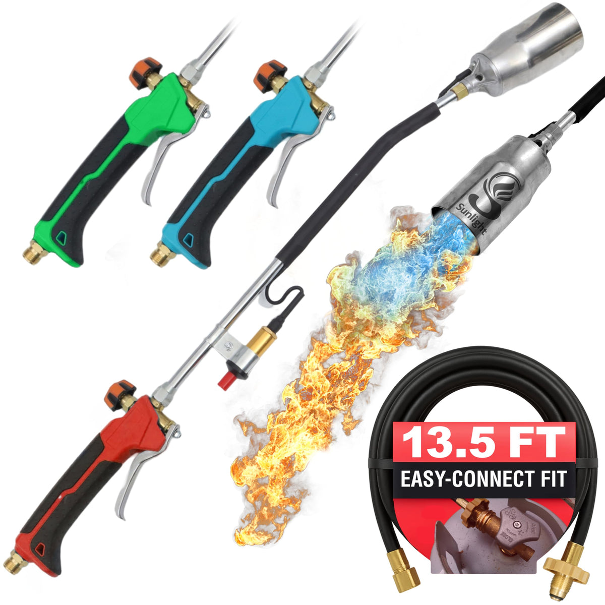 Propane Torch Weed Burner with 13 ft Hose, Adjustable 2,200,000 BTU Self Igniting G883