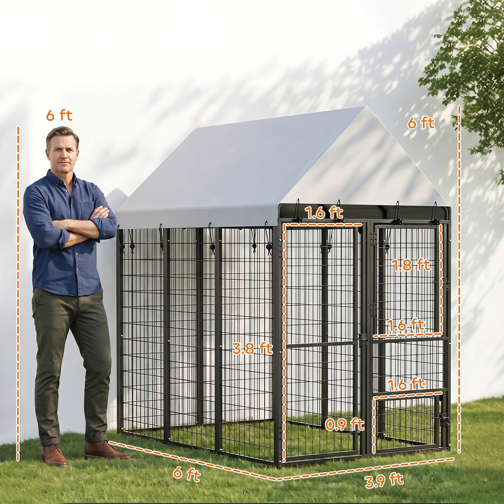 Large Dog Kennel Outdoor with Roof I2200
