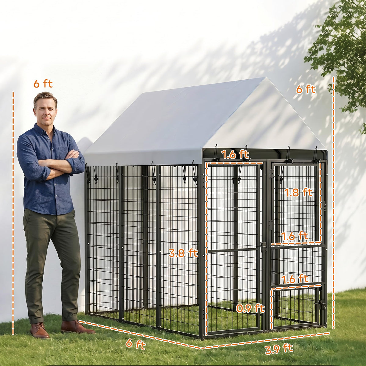 Large Dog Kennel Outdoor with Roof I2200