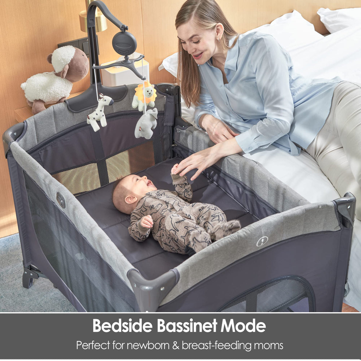 5-in-1 Pack and Play with Bassinet and Changing Table K144