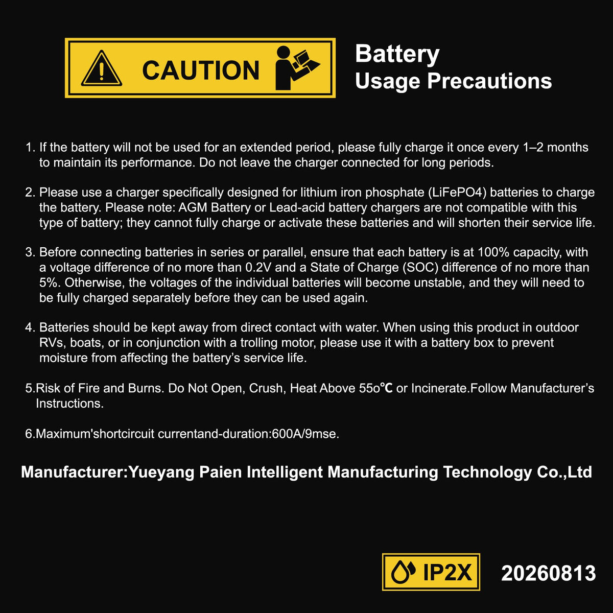 12V 100Ah LiFePO4 Lithium Battery 2-Pack R23290