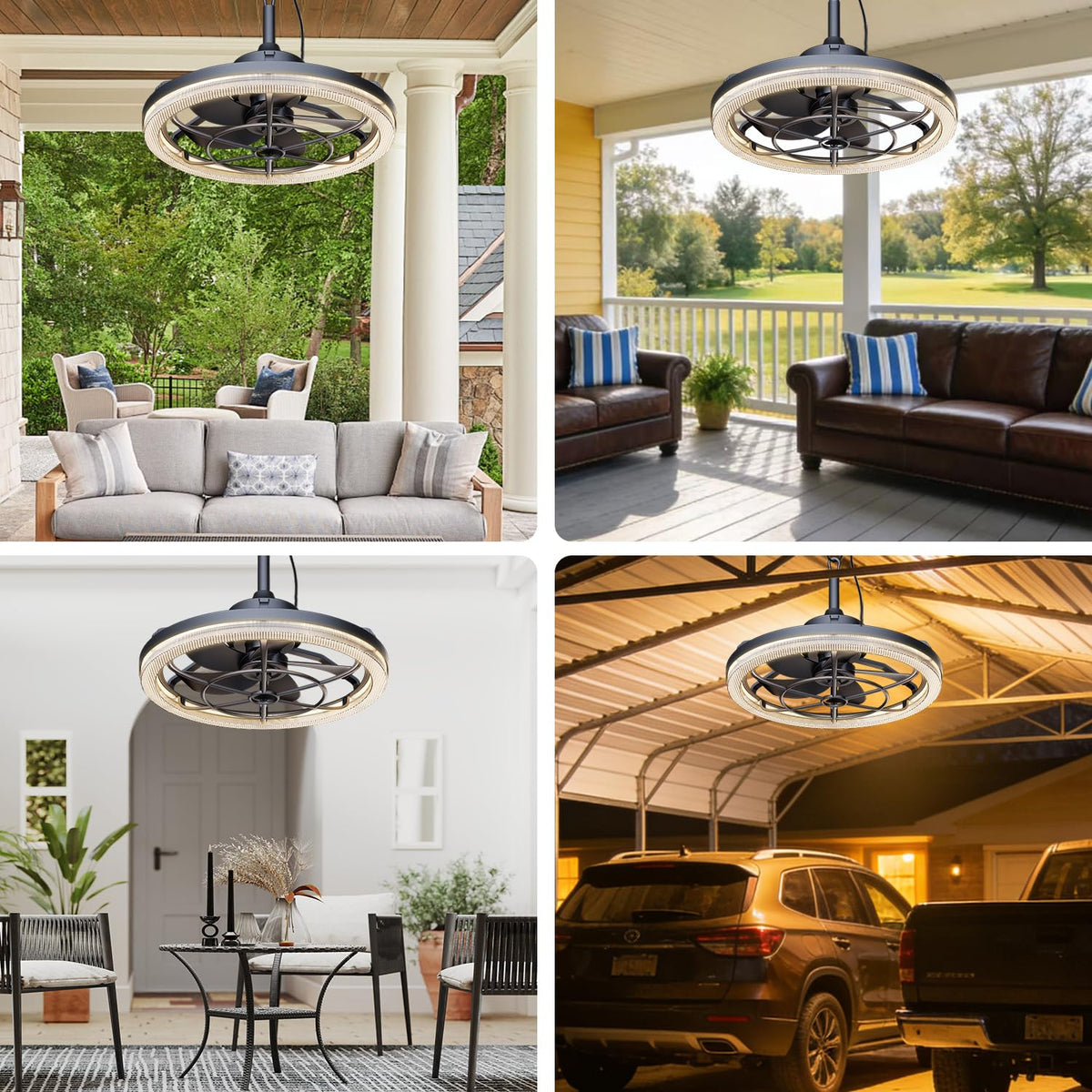 20" Outdoor Ceiling Fan with Light P2367