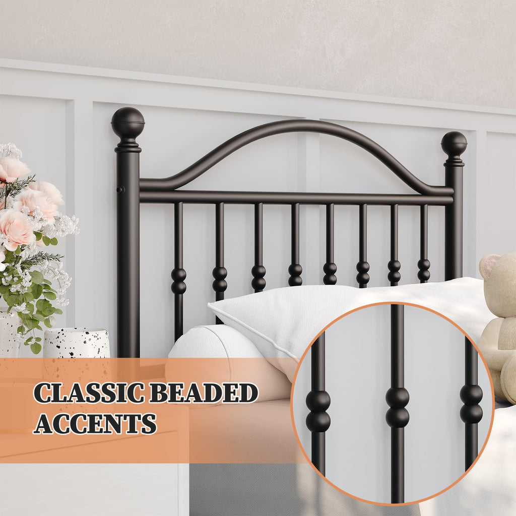 Twin Size Metal Platform Bed Frame with Headboard & Footboard U98041